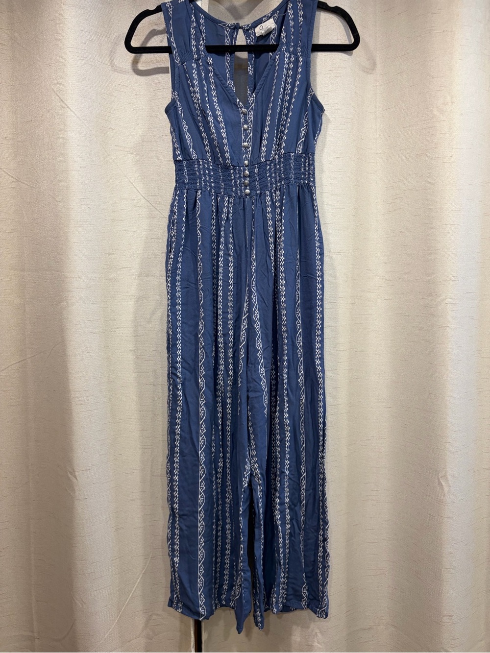 Japna Blue Striped Sleeveless Jumpsuit